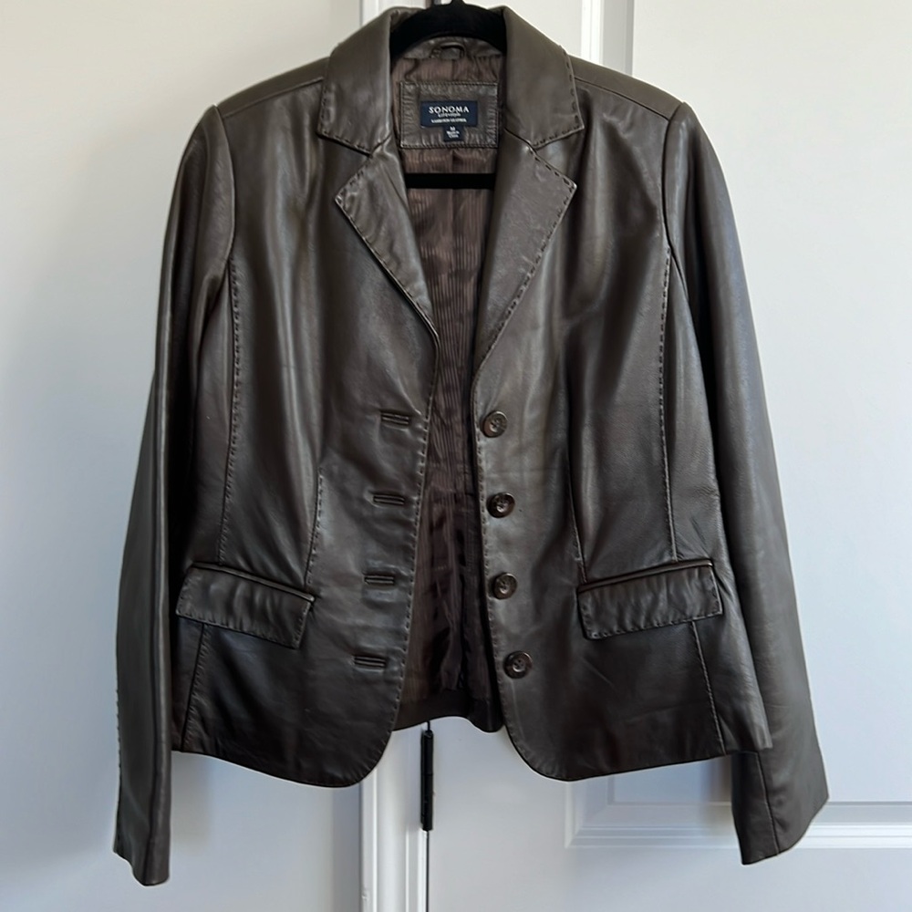 Brown leather jacket